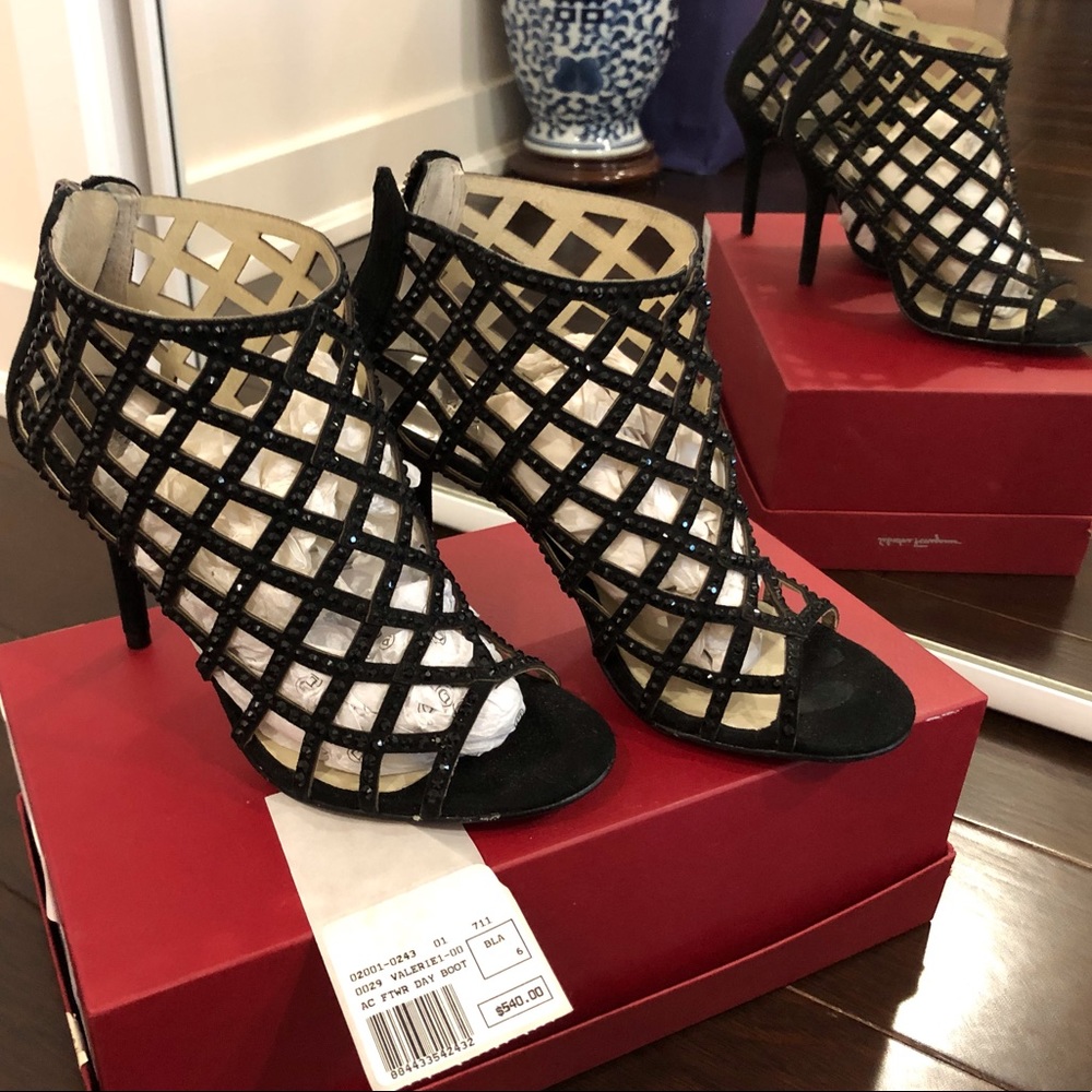Michael Kors black crystal high heel pumps